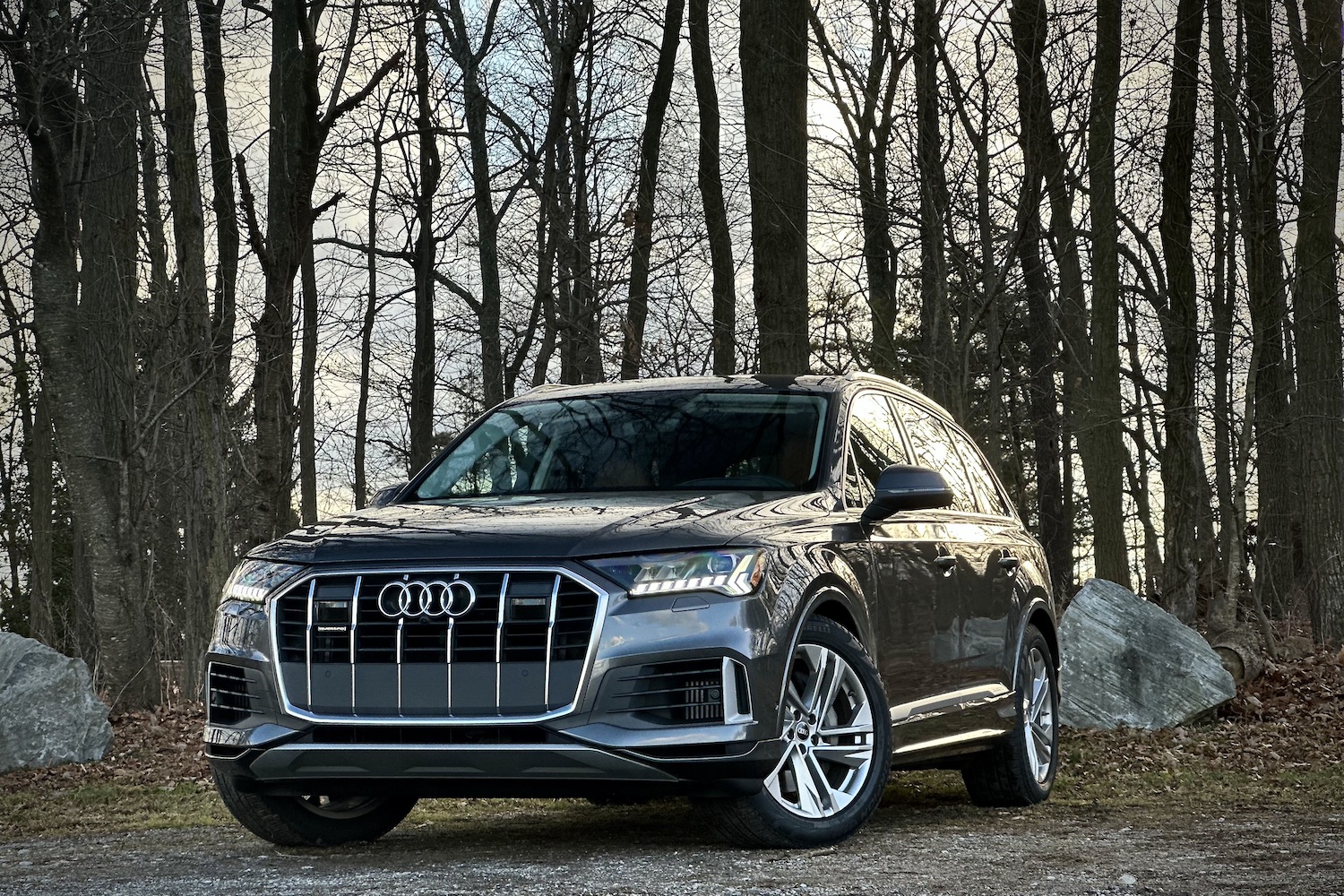2022AudiQ7Prestige前端角停树前