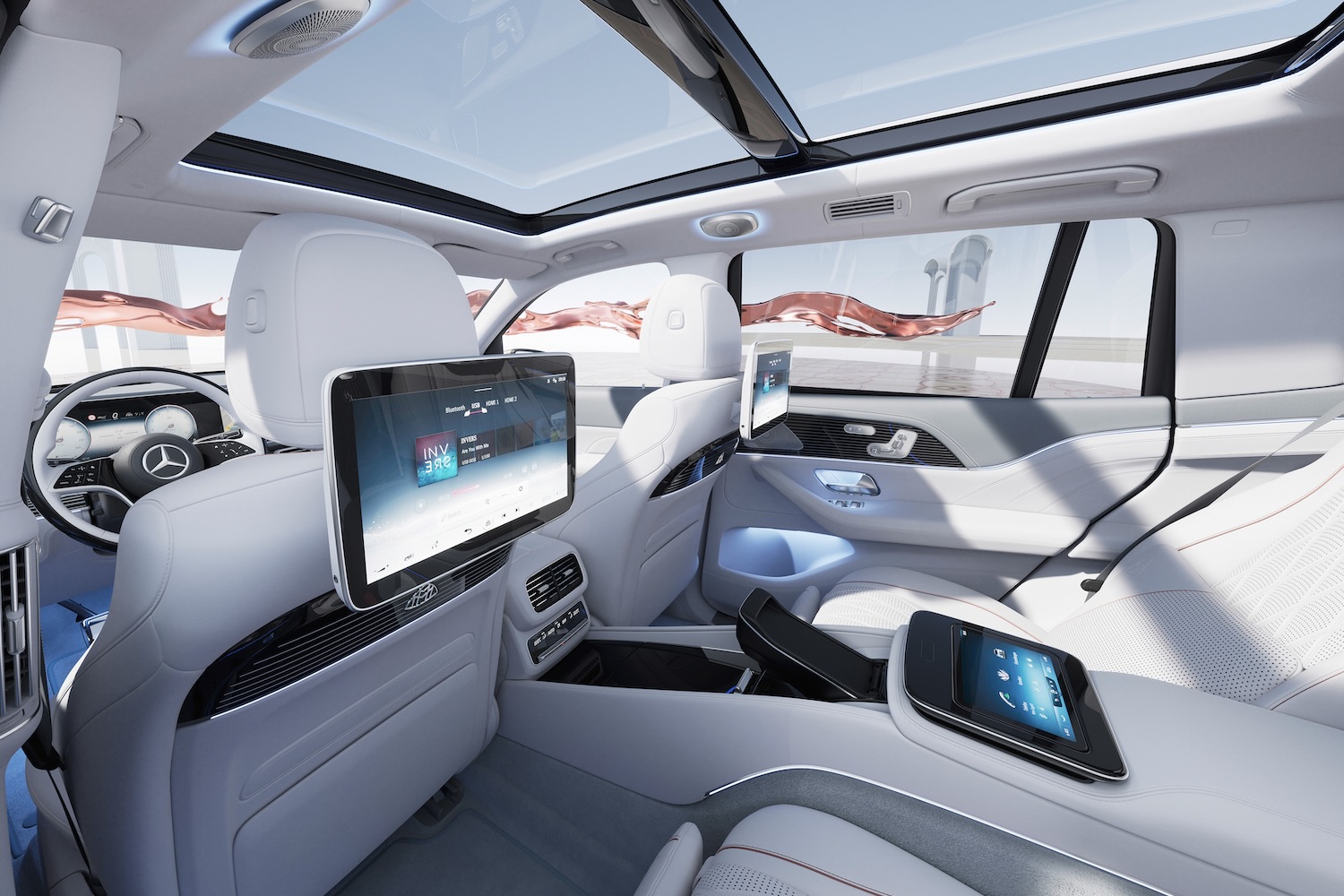 2024奔驰GLS Maybach600内部 从SUV外
