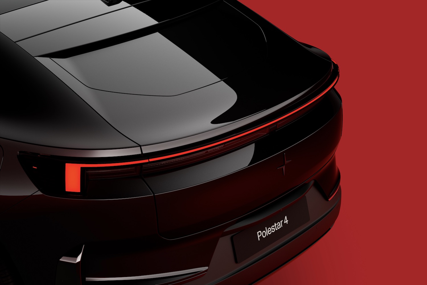 2025 Polestar 4关闭后端 顶部前红色背景