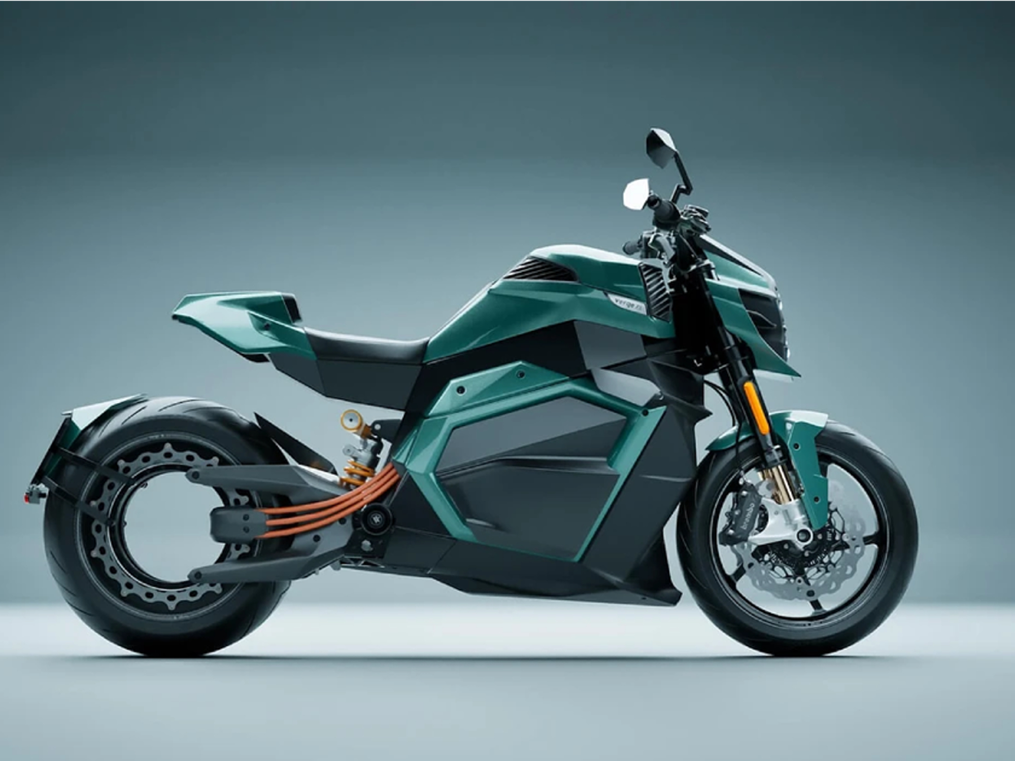 VergeTS超轨直接产品从右侧拍出并带绿灰背景